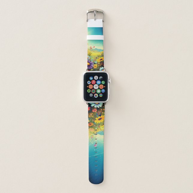 Apple Watch band with colorful meadow (Front)