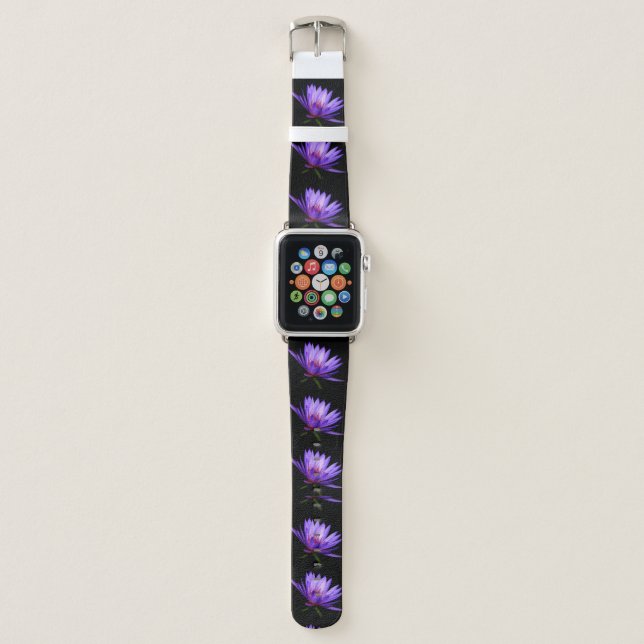 Apple Watch Band with Purple Water Lilies (Front)