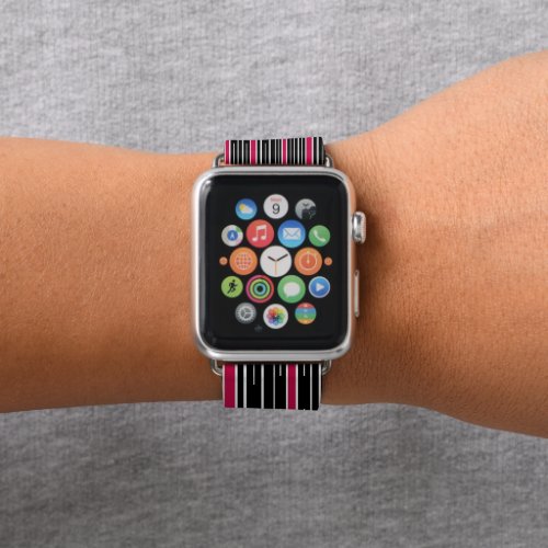 Apple Watch Bank Black  Pink Stripe Apple Watch Band