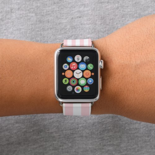 Apple Watch Bank Pink  White Stripe Apple Watch Band