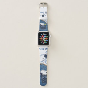 Apple Watch Belt White with Jeans Blue Band