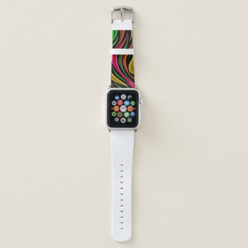 Apple watch with an abstract vibrant symphony apple watch band