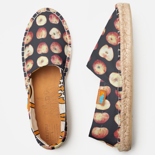 Apple Watercolor Dark Espadrilles (Side)