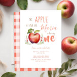 Apple Watercolor first birthday Invitation<br><div class="desc">A little Apple Is Turning One Invite, 
Fall Birthday Invitation Girl</div>