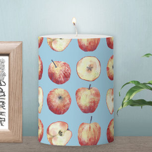 Apple Watercolor Pillar Candle