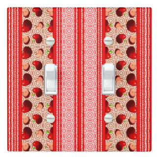 Apple Watercolor Stripes and Circles Lipstick Red Light Switch Cover