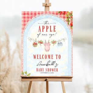 Apple Welcome Baby Shower Sign The Apple of Our