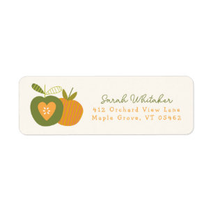 Apple Whimsical Cute Modern Autumn Green Label