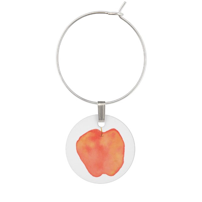 Apple Wine Glass Charm (Front)