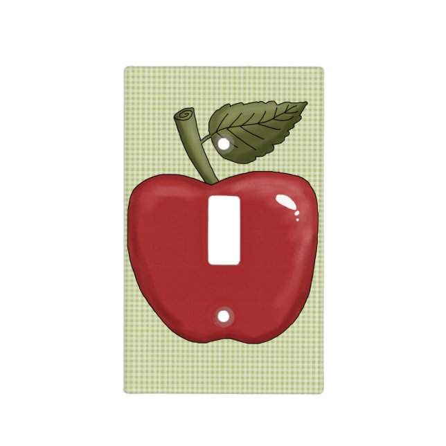 Apple with Green Background Light Switch Cover (Front)