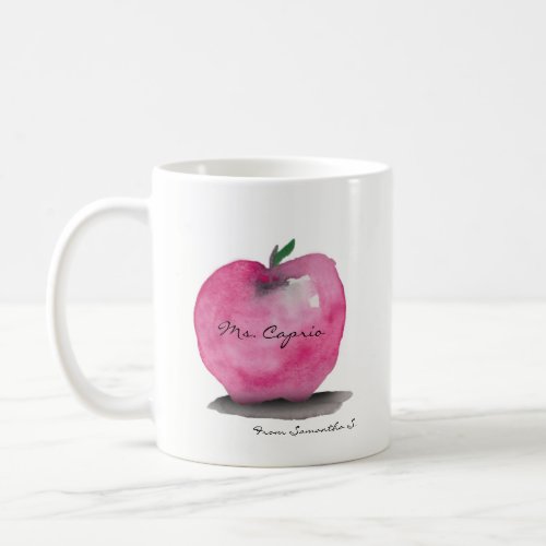Apple with Teacher name from student custom Coffee Mug