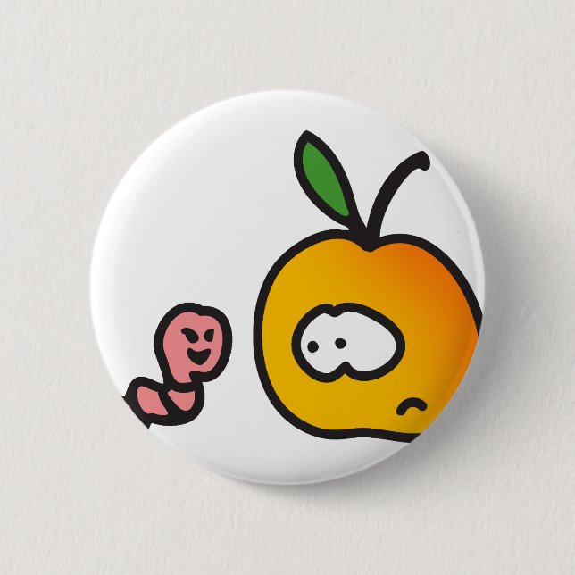 apple with worm button (Front)
