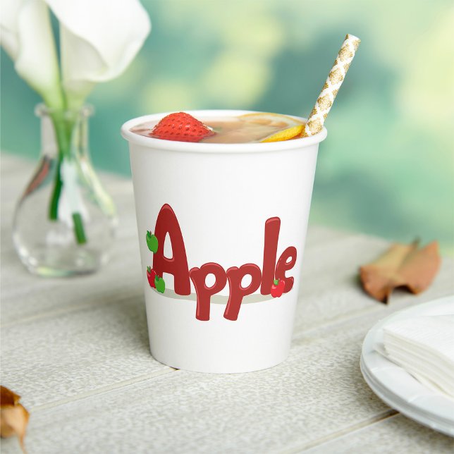 Apple Word Art with Red & Green Apples  Paper Cups (Creator Uploaded)