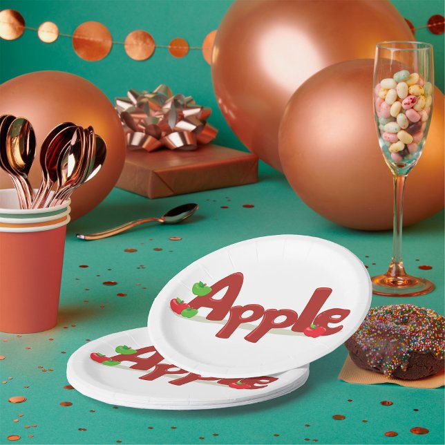 Apple Word Art with Red & Green Apples  Paper Plates (Creator Uploaded)