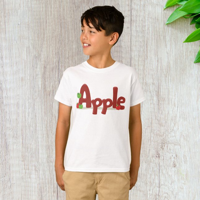 Apple Word Art with Red & Green Apples  T-Shirt (Creator Uploaded)