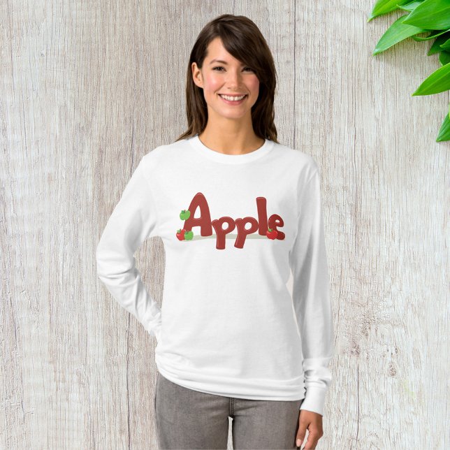 Apple Word Art with Red & Green Apples  T-Shirt (Creator Uploaded)