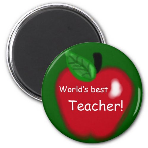 Apple Worlds Best Teacher Magnet