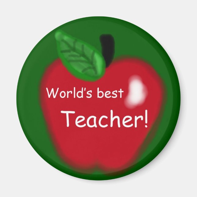 Apple "World's Best Teacher" Magnet (Front)