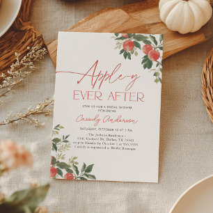 Apple-y Ever After Apple Bridal Shower Invitation