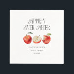 Apple-y Ever After Elegant Bridal Shower  Napkins<br><div class="desc">Elegant and rustic apple theme bridal shower paper napkin featuring watercolor illustration of apple fruits. The text says "apple-y ever after."</div>