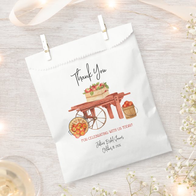 Apple-y Ever After! Personalized Baby Shower  Favor Bag (Clipped)