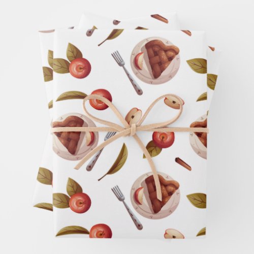 Apples and Apple Pie Slices  Wrapping Paper Sheets