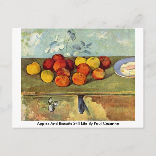 Apples And Biscuits Still Life By Paul Cezanne Postcard