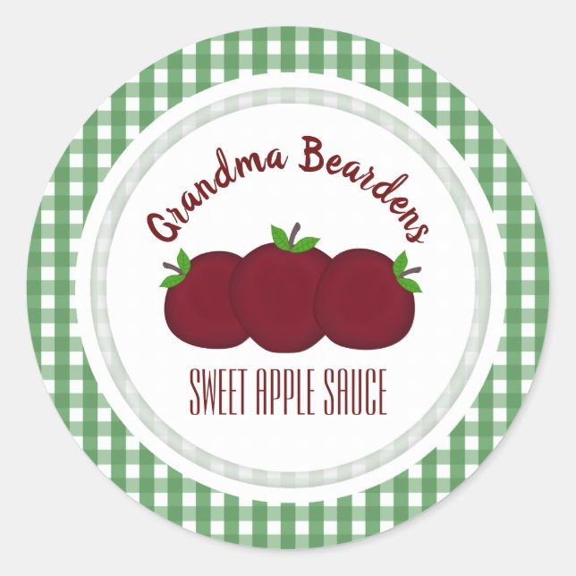 Apples And Checked Personalized Labels (Front)