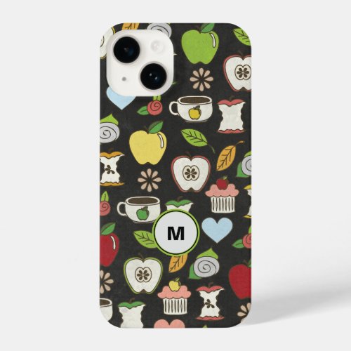 Apples and Cupcakes Monogram iPhone 14 Case