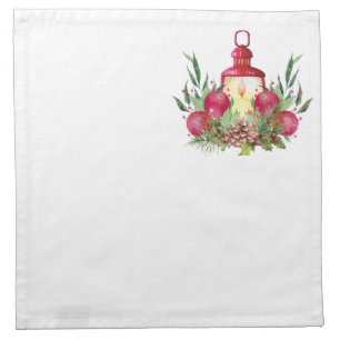 Apples and Evergreen Cotton Napkins
