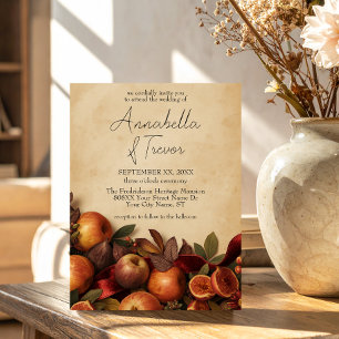Apples and Figs Rustic Autumn Wedding Invitation