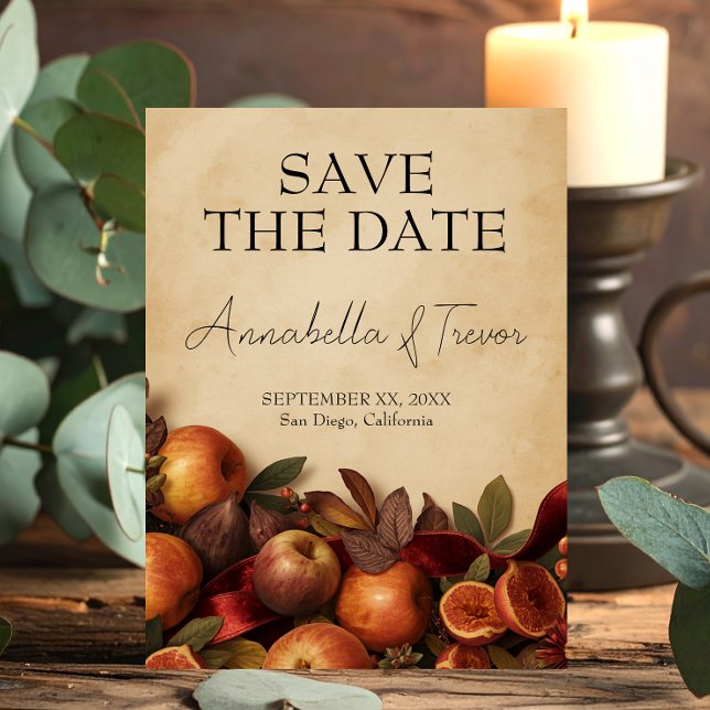 Apples and Figs Rustic Autumn Wedding Save The Date (Creator Uploaded)