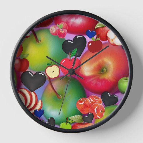 Apples and hearts                      clock