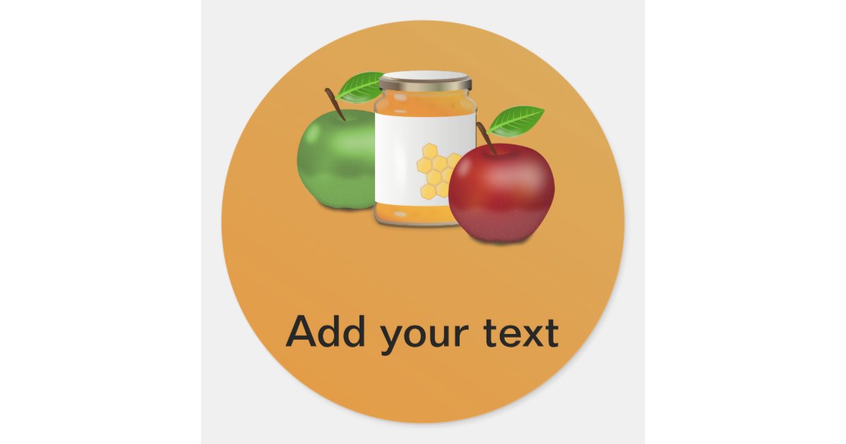 Apples and Honey Classic Round Sticker Zazzle