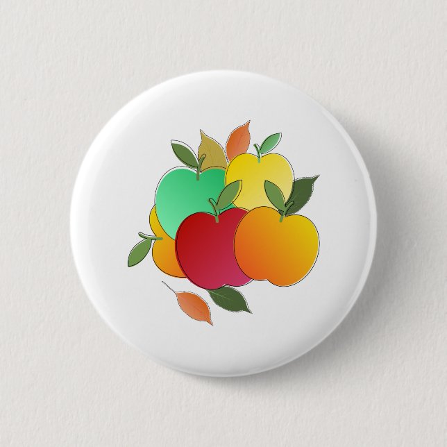 Apples and Leaves Button (Front)
