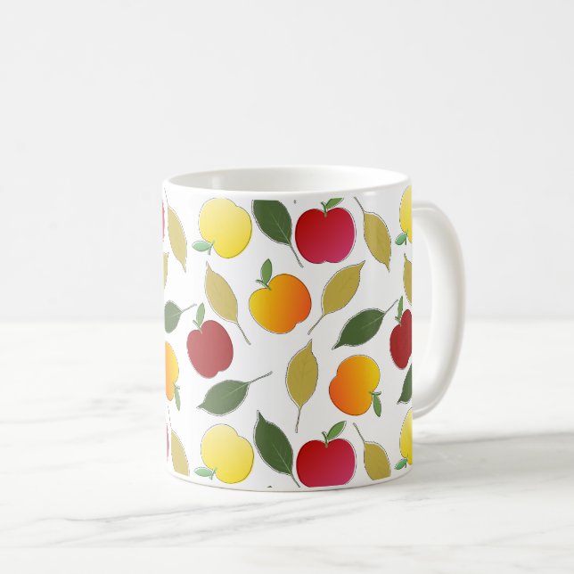 Apples and Leaves Coffee Mug (Front Right)