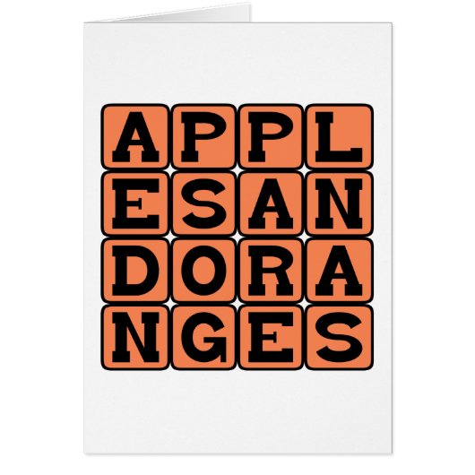 Apples and Oranges, Comparison Cards (Front)