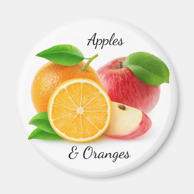 Apples and oranges magnet (Front)