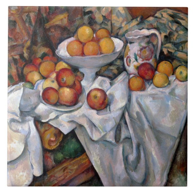 Apples and Oranges, Paul Cezanne, 1895-1900 Ceramic Tile (Front)