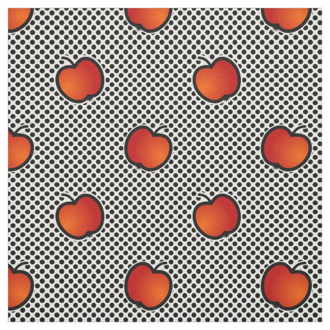 apples and polka dots cute patterns fabric (Swatch)