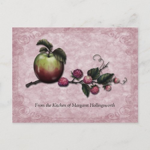 Apples and Raspberries Recipe Cards