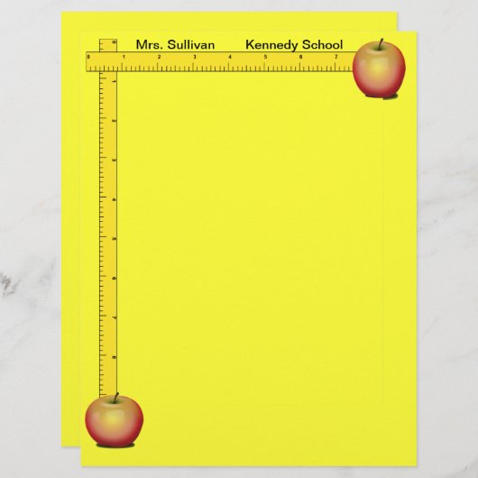Apples and Rulers Teachers Paper (Sunshine Yellow) (Front/Back)