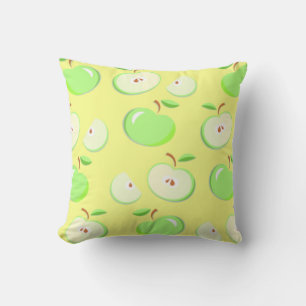 Apples apple pattern vector green throw pillow