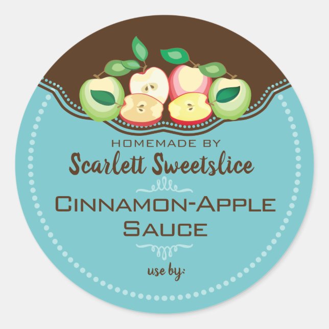 Apples applesauce pie filling fruit canning labels (Front)