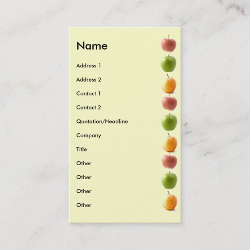 Customizable Apples Business Card