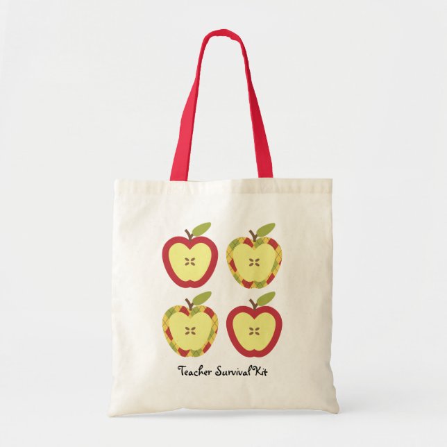 Apples Customizable Text Tote Bag (Front)