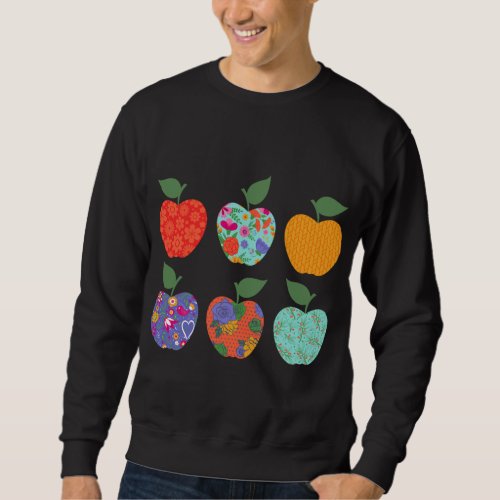 Apples Fruit Pattern Fun Fall Autumn Sweatshirt