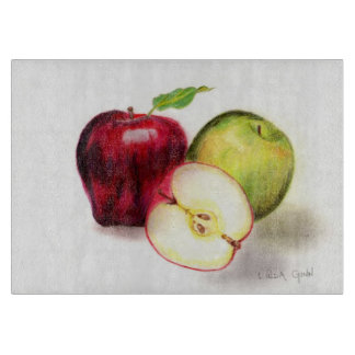 Apples Glass Cutting Board