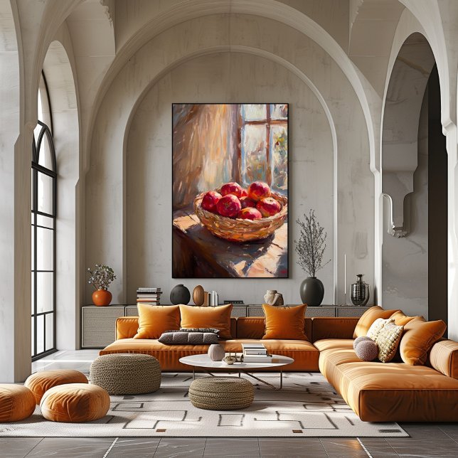 Apples in Basket by Sunlit Window – Impressionist  Poster (Creator Uploaded)