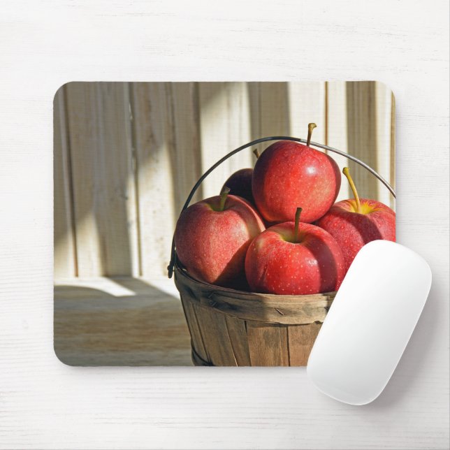 Apples in Bushel Basket Mouse Pad (With Mouse)